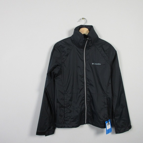 Columbia Switchback III Jacket Women S Black Zip Waterproof Rain Windbreaker 228 - Picture 1 of 13